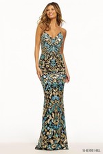 Sherri Hill - Size: 0 - Strapless Dress Embellished w/ Dual-Color Sequin 56080
