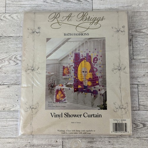 Vintage Totally Barbie Barbie Doll Vinyl Shower Curtain 70" X 72" NEW - Picture 1 of 5