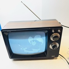 Vintage 1983 RCA 12" Solid State B W TV Retro Gaming Model AJR 120W Wood Grain