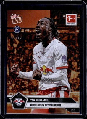 2025-26 Topps Now Bundesliga Orange /25 #56 Yan Diomande Ausrufezeichen Rookie