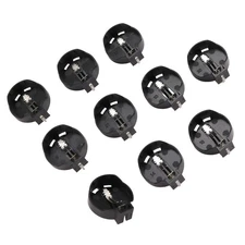 10pcs Black Round Button Battery Holder Case for CR2032 2016 2025 Y7E78836