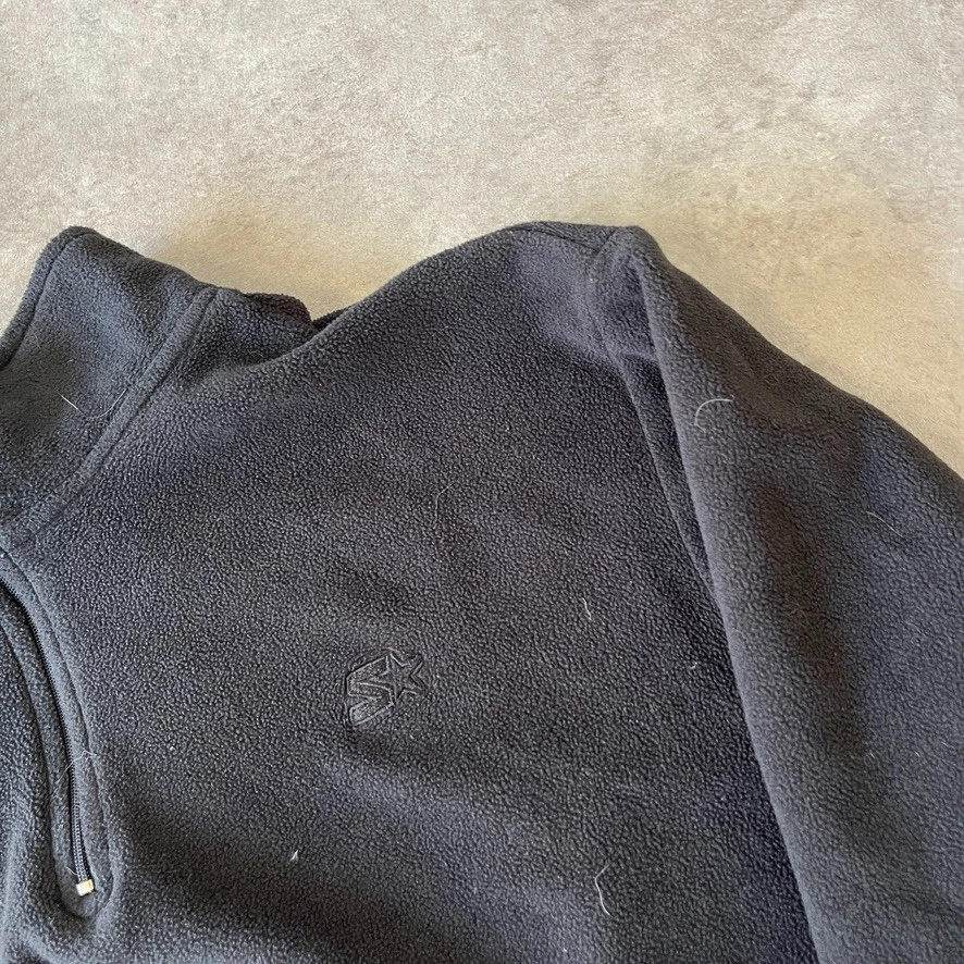 Starter Fleece Mens XL Y2K 1/4 Quarter Zip Pull Over Sweatshirt, Black - Image 4 of 4