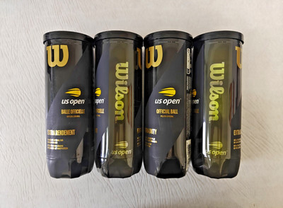 Wilson US Open Official Tennis Balls, Extra Duty, Package of Four Cans, 12 Balls