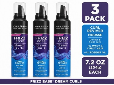 3PK John Frieda Frizz Ease Dream Curls ~ Curl Reviver Mousse ~ 7.2 OZ EACH ~ NEW