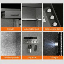 6 Cu Ft Large Biometric Gun Safe with Adjusta...