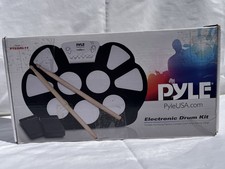 Pyle Electronic Drum Kit Portable Drumming Ma...