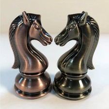 Copper & Bronze Satin Finish Chess Set - 4lbs+ Weight, 4.25 in. King