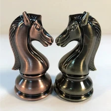 Copper & Bronze Satin Finish Chess Set - 4lbs+ Weight, 4.25 in. King
