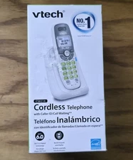 VTech CS6114 DECT 6.0 Cordless Phone with Caller ID/Call Waiting, White/Grey NEW