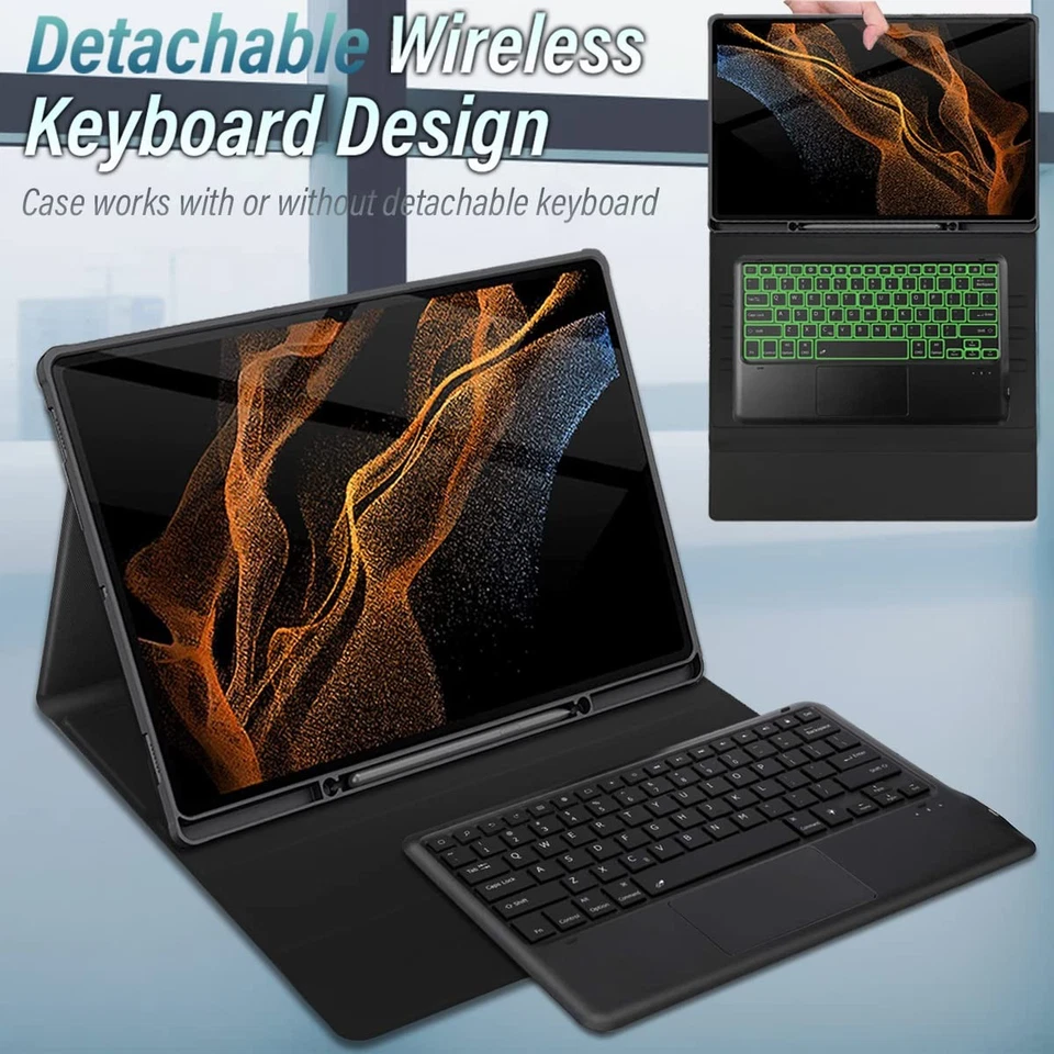 Funda con teclado táctil para Samsung Galaxy Tab S8 Ultra 2022 14,6 pulgadas (SM-X90... Foto 4 de 4