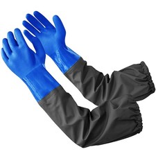 Heavy Aquarium Men Waterproof Glove Pond Gloves Rubber Gloves Long Arm