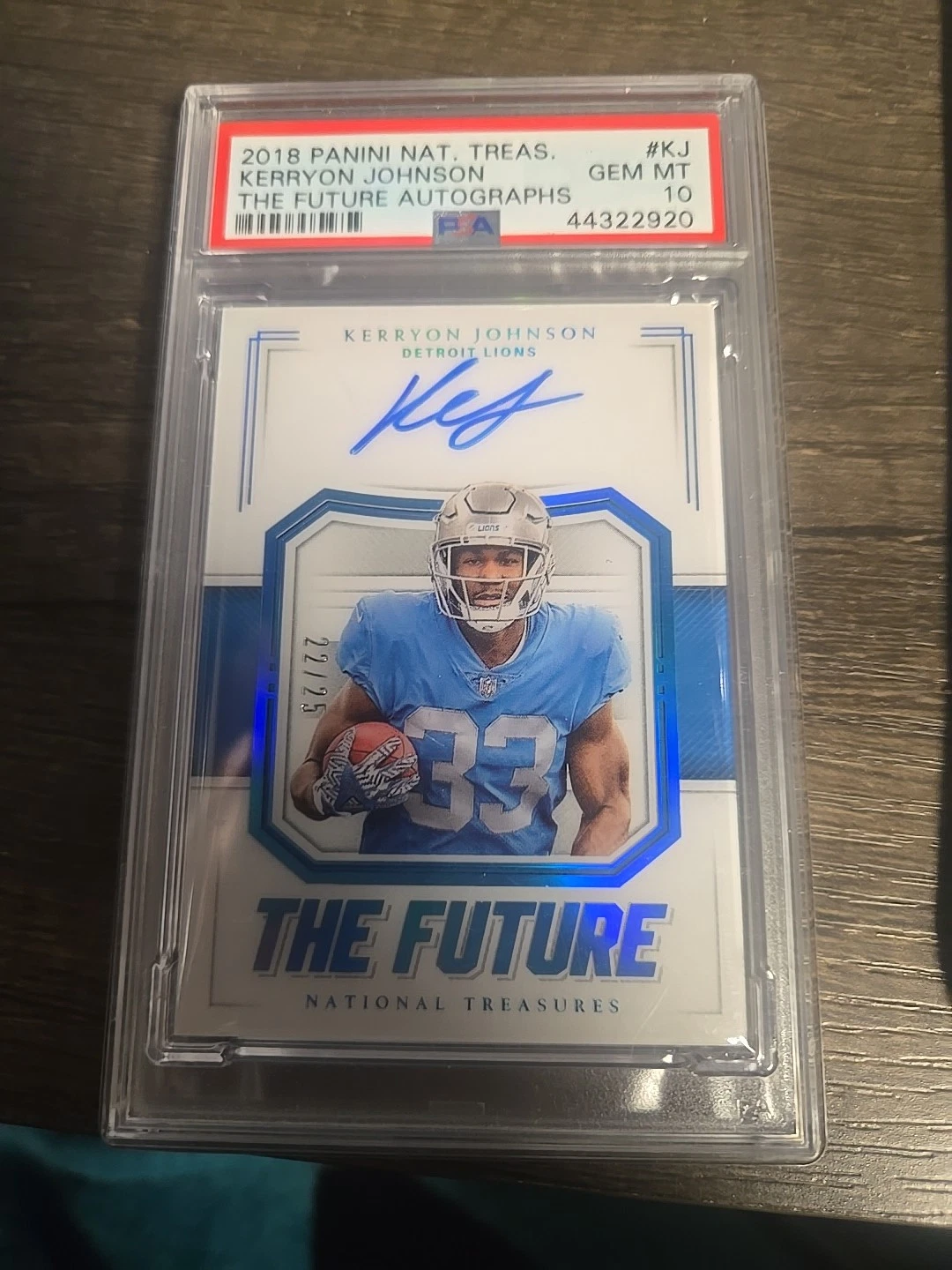 Kerryon Johnson Panini National Treasures the Future Autographs #KJ Base