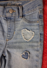 Wonder Nation Girls Fashion Flare Jeggings - Size 6-6X - Light Enzyme w/ Hearts