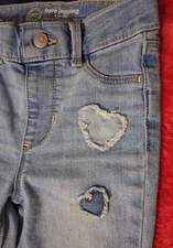 Wonder Nation Girls Fashion Flare Jeggings - Size 6-6X - Light Enzyme w/ Hearts