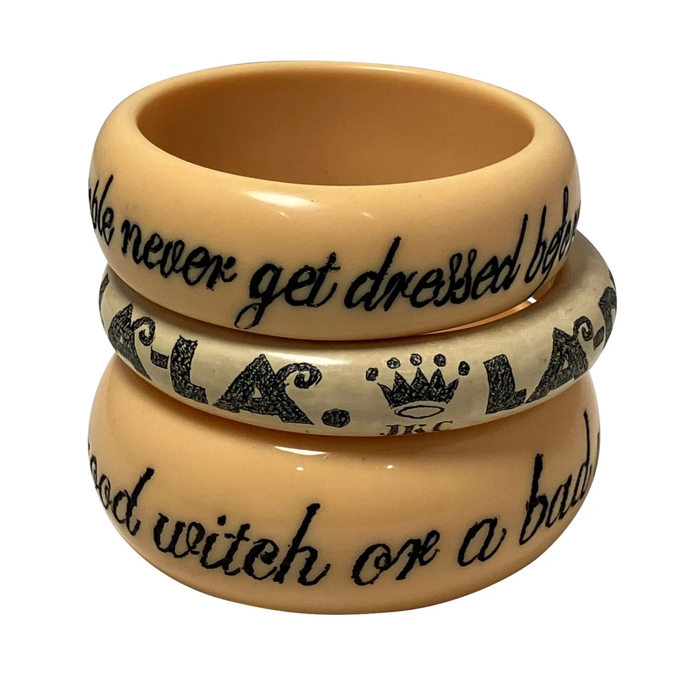 Juego de brazaletes de resina Jessica Kagen Cushman declaración JKC Foto 4 de 4