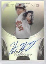 2013 Bowman Sterling Prospect Refractor 50/150 Hunter Harvey #BSAP-HH Auto 9x7