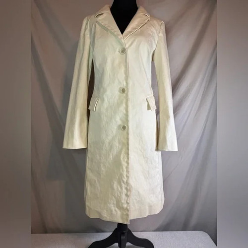 Hugo Boss, Vintage Hugo Boss Women’s Off-White Trench Coat- Women's Size 4