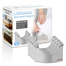 Bed Sheet Holders, 4-Pack Clip Grips ，Keep Sheets Tight on All Mattresses, No...