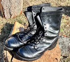 Corcoran 1525 Black Leather 10" Jump Boots Made in USA Mens Size 10.5 D