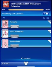 VIDEOGAME Topps Disney 25 - 101 DALMATIANS 65th ANNIVERSARY WATCH PARTY SET 3/3