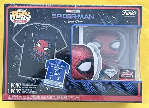 Spider-Man No Way Home Diamond Funko Pop & T-Shirt Large ~ Target Con Exclusive