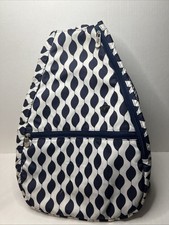 Glove It Tennis/Pickle Ball Backpack Women  s holds 2 Racquets Balls Navy/white