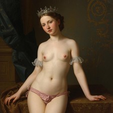Akt Prinzessin weiblich Malerei Gemälde Schloss Frau Kunstdruck Barock Leinwand