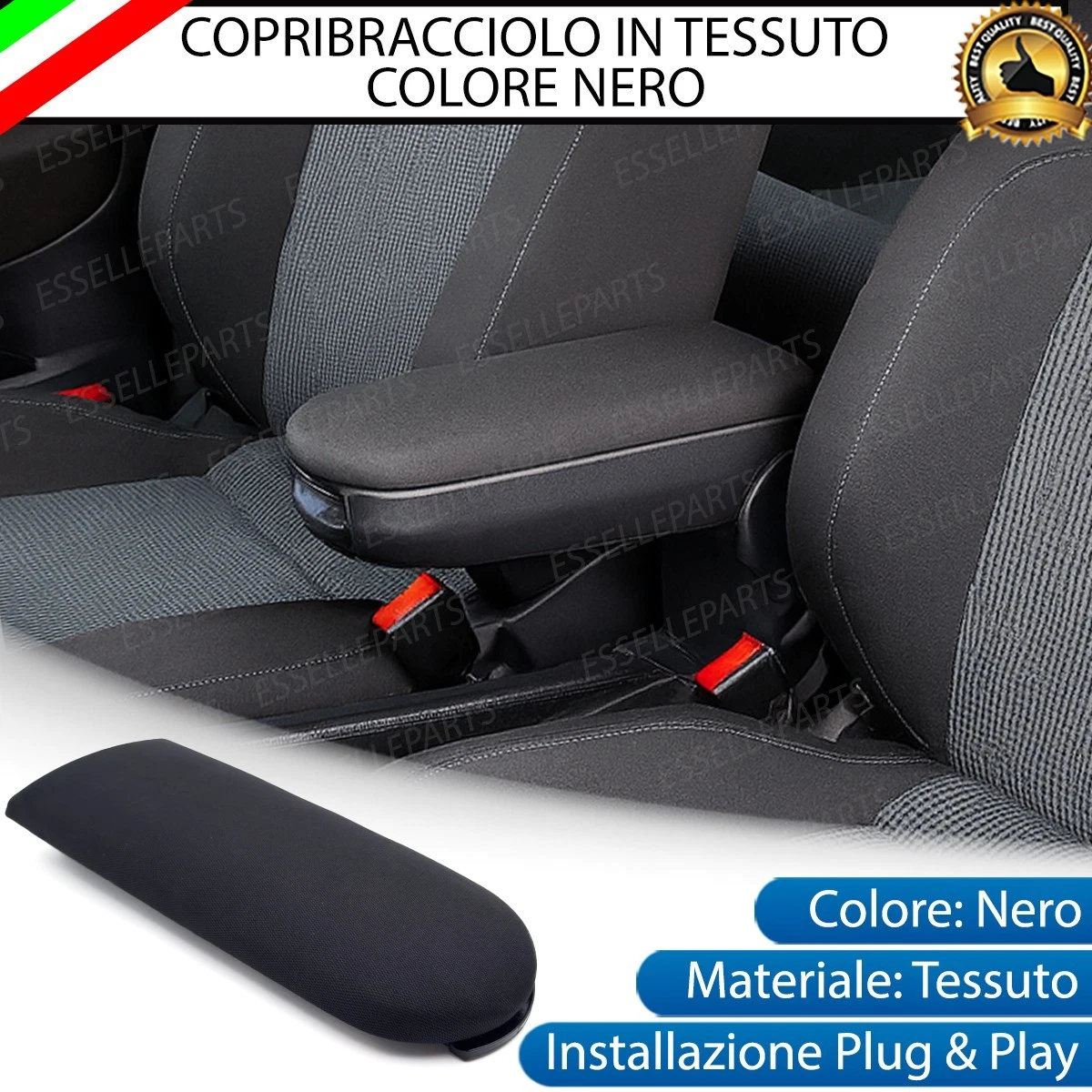 Haude Bracciolo Universale Regolabile Per Auto E Camion – In Pelle PU E Plastica, Colore Nero, 35,5 Cm – Kit Di Montaggio Incluso