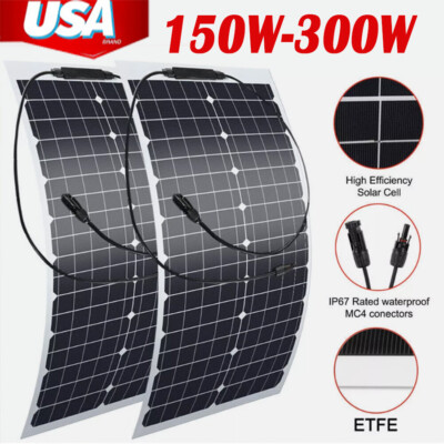 150-300 Watt 12 Volt Monocrystalline Flexible Solar Panel Semi-Flexible Bendable