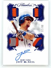 2020 Panini Flawless baseball Quad Patch Auto Blue #QPS-JM Jeff McNeil #09/15