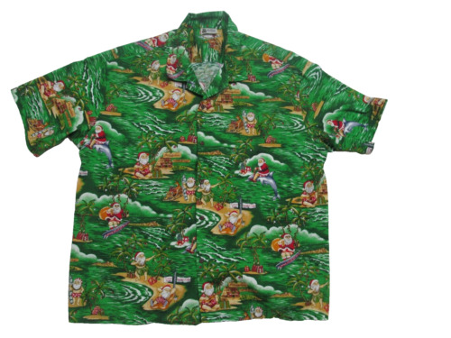 Aloha Republic Hawaiian Shirt Santa Claus S/S Men… - image 1