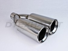 Dt-30538pl Stainless Exhaust Tip Dual Double Wall Pencil Roll 3 Inlet 19.75 L