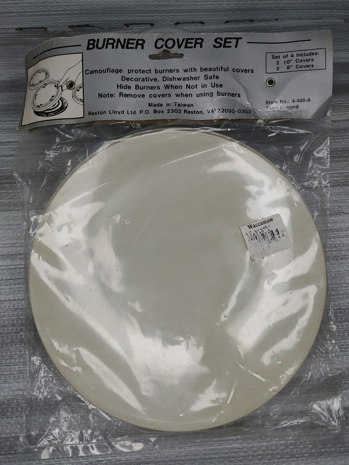 Electric Stove Range Burner Covers Reston Lloyd , Set of 4,Almond. New