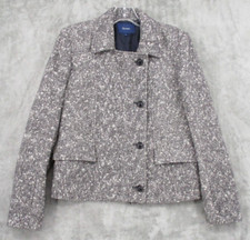 Faconnable Jacket Womens Small Angora Wool Blend Button Tweed Casual Classic