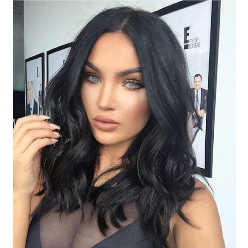 Beautiful Black Hair Wig ? Amazon.com : 7JHH WIGS Long Straight Wig With Bangs Hair Dye  main image 4