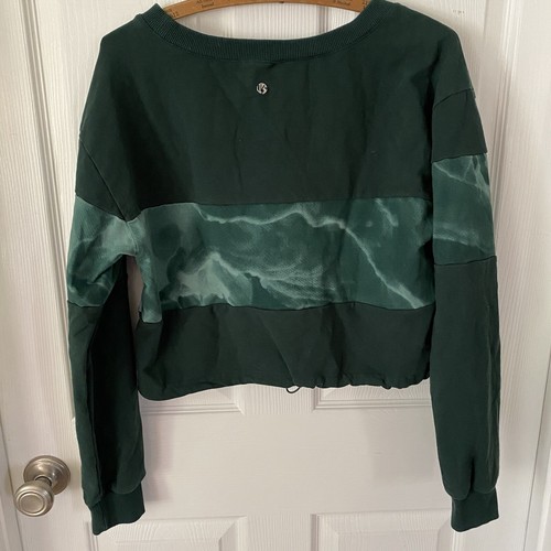 BuffBunny Collection Women's Cadi Crop Avo Green Sweatshirt- Size S - Picture 8 of 13