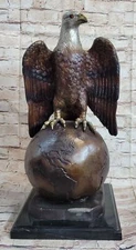 Art Deco Moigniez Collector Large American Eagle Bronze Sculpture Statue Decor