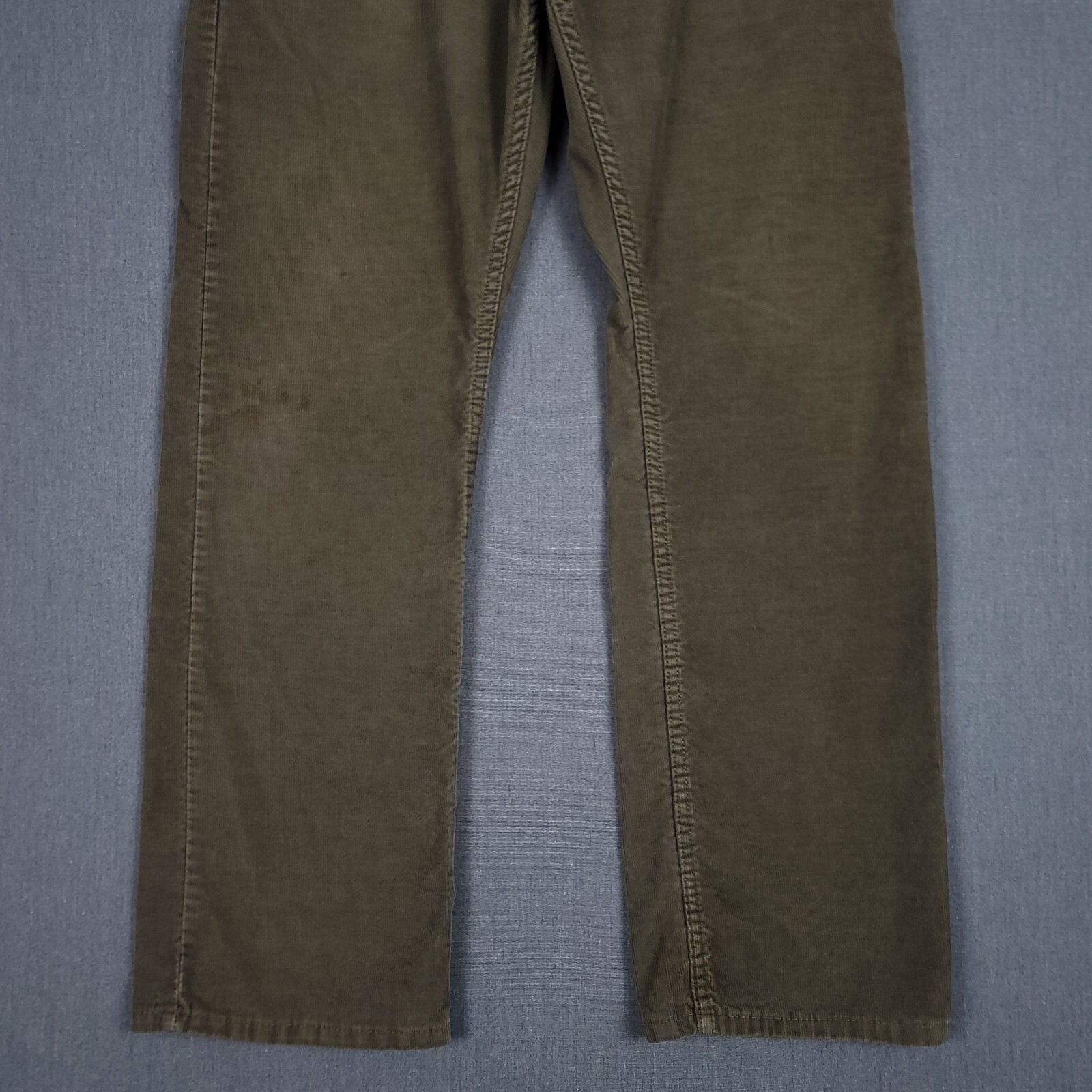 Levis 514 Pants Mens 36x30 (Fits 35x31) Green Corduroy Slim Straight White Tab thumbnail 3