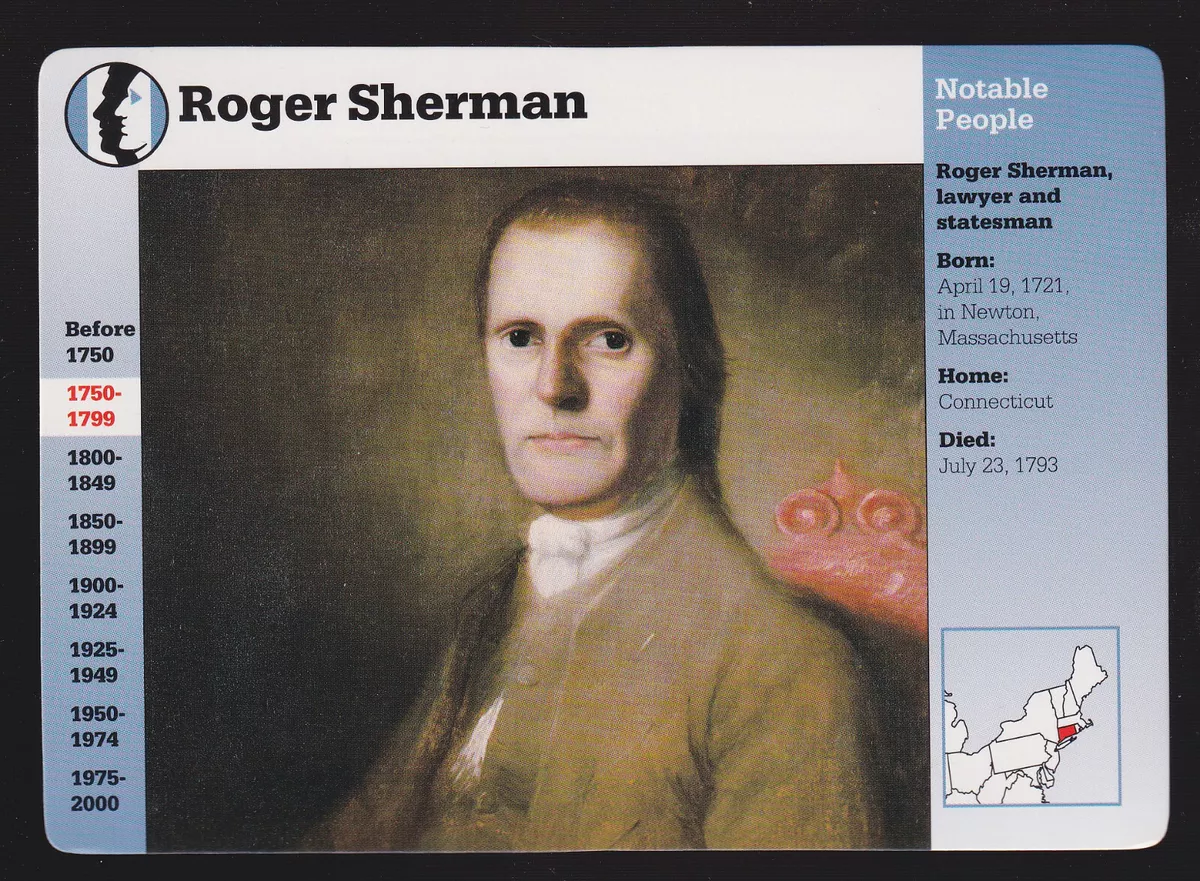 ROGER SHERMAN Founding Father Bio Portrait 1997 GROLIER STORY OF ...