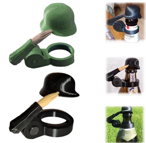 Soldat Gruß Bierflasche Helm,wiederverwendbar staubdicht Bierflasche Schutz Kapp - Bild 12 von 20