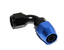 AN-8 AN8 90° Deg Swivel Fuel Oil Gas Line Hose End Fitting Adapter BLACK/BLUE