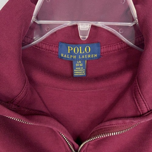 Polo Ralph Lauren Sweater Kids Large Burgundy 1/4 Zip Pullover Preppy Layer Boys - Picture 8 of 13