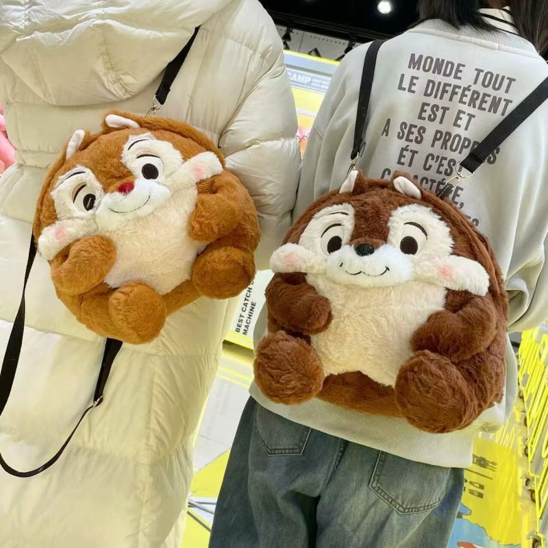 Chip and Dale fuzzy shoulder bag backpack cosplay party girl backpacks doll new