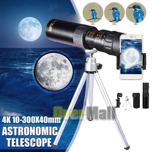 4K 10-300X40mm Super Telephoto Lens Zoom Monocular Telescope Night Waterproof - Picture 1 of 23