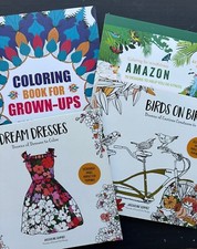 Lot Of 4 Adult Coloring Books Stress Relieving Patterns Relaxation Creativity