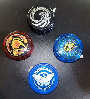 Yomega Blue Brain Red Fireball Black Raider Blue Butterfly Yo-Yo