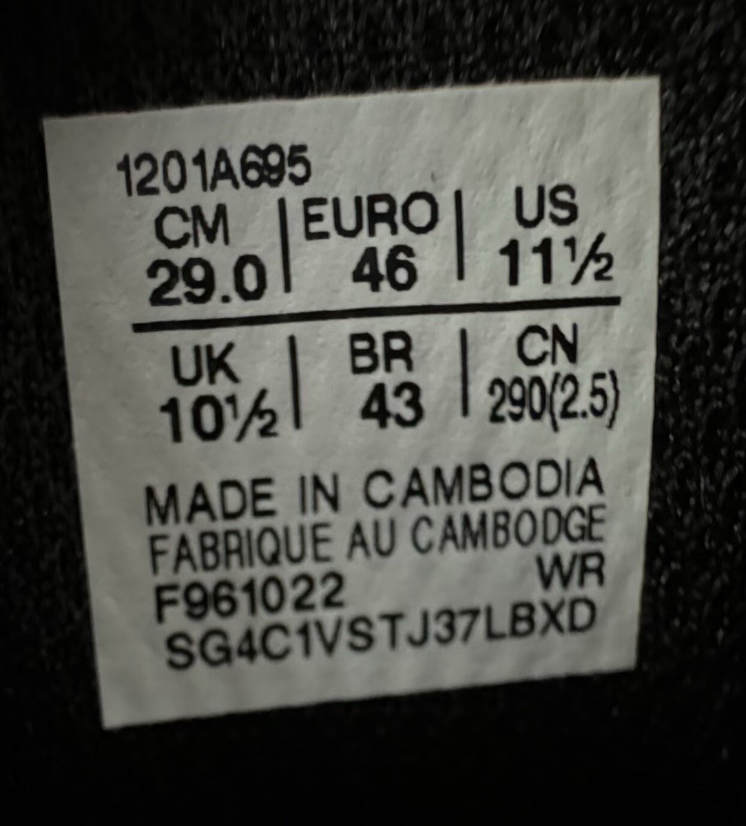 ASICS Japan S Low Top Shoe Sneaker Sz 11.5 Black/Cream 1201A695