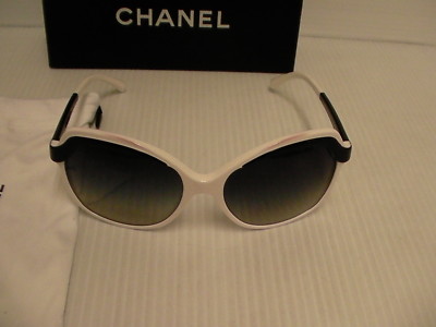 Sunglasses CHANEL 5228 white black frame gray lenses  display picture 1