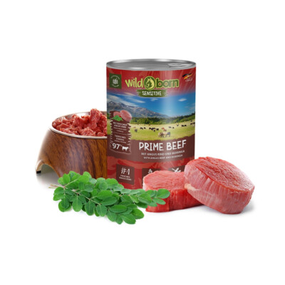 Wildborn Prime Beef mit Angus Rind 6x400g (2,4kg) Nassfutter für Hunde