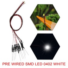 20pcs Pre-wired micro 32awg Wire SMD LED 0402 Bright White Lights with Resistors